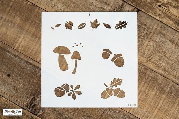 Forest Forage Motifs fall stencil by Funky Junk's Old Sign stencils