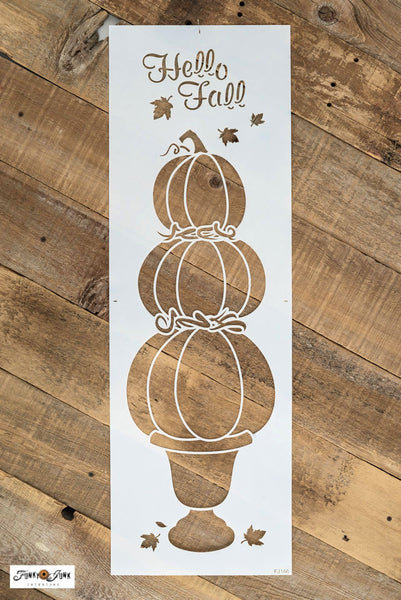 Stacked Pumpkins Topiary fall stencil by Funky Junk's Old Sign Stencils