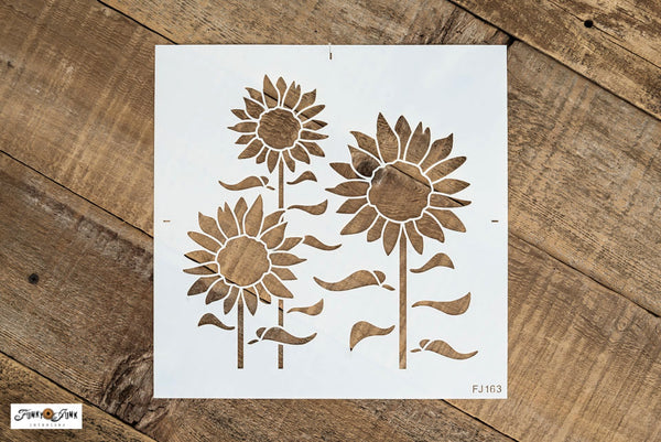 Add a vibrant touch of fall to your creations with our Sunflower Field stencil! This multi-sunflower stencil captures the essence of meandering through glorious rows upon rows of neverending sunflowers in full bloom. Funky Junk's Old Sign Stencils