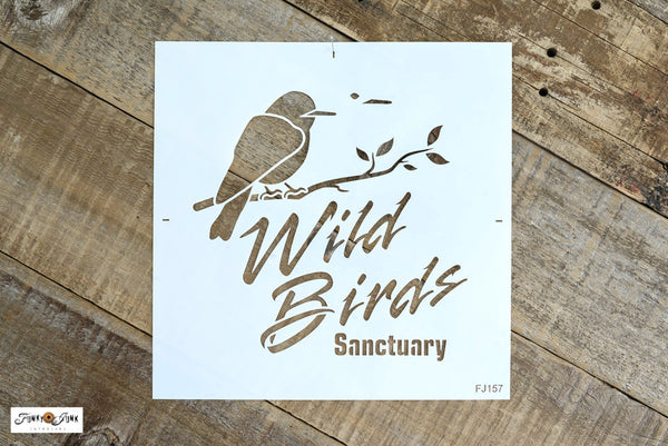 Add a charming touch to your bird bath or bird feeding stations with our Wild Birds Sanctuary stencil! Perfect for birding enthusiasts, this bird stencil will enhance your bird watching experience while adding a touch of whimsy. A bird sign must-have for any backyard sanctuary!