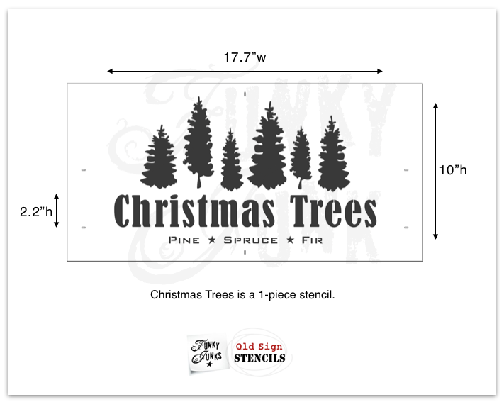 Fir Tree Stencil bundle - Christmas Tree Stencils