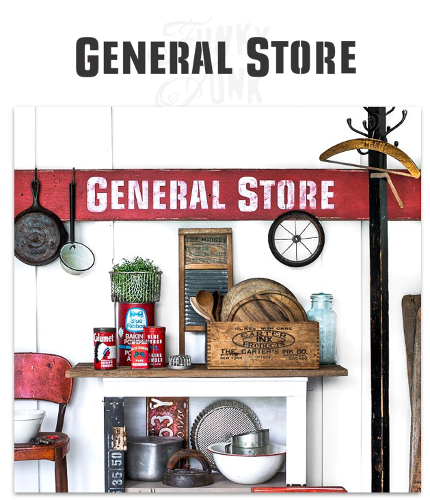 GENERAL STORE TIN WITH FOLK ART PAINT DECORATION — SAVED NY