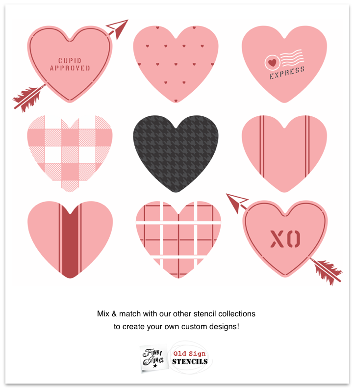 Mini Hearts Pattern – Funky Junk's Old Sign Stencils